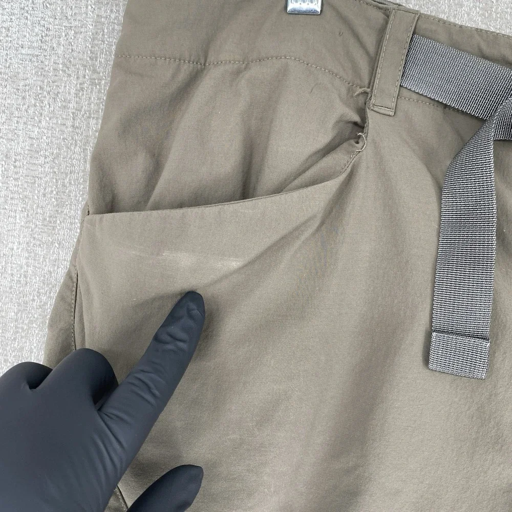 The North Face Paramount Trail Shorts Men 36 Brown Hiking Belted Cargo Pockets